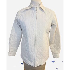 Classic Blues Women’s Quilted Full Zip Jacket Sz. M Cream Weekend